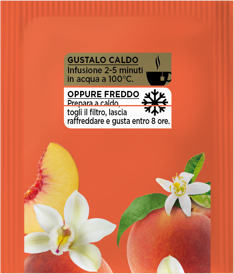 Infuso aromatizzato Pesca, Vaniglia e Fiori d’arancio