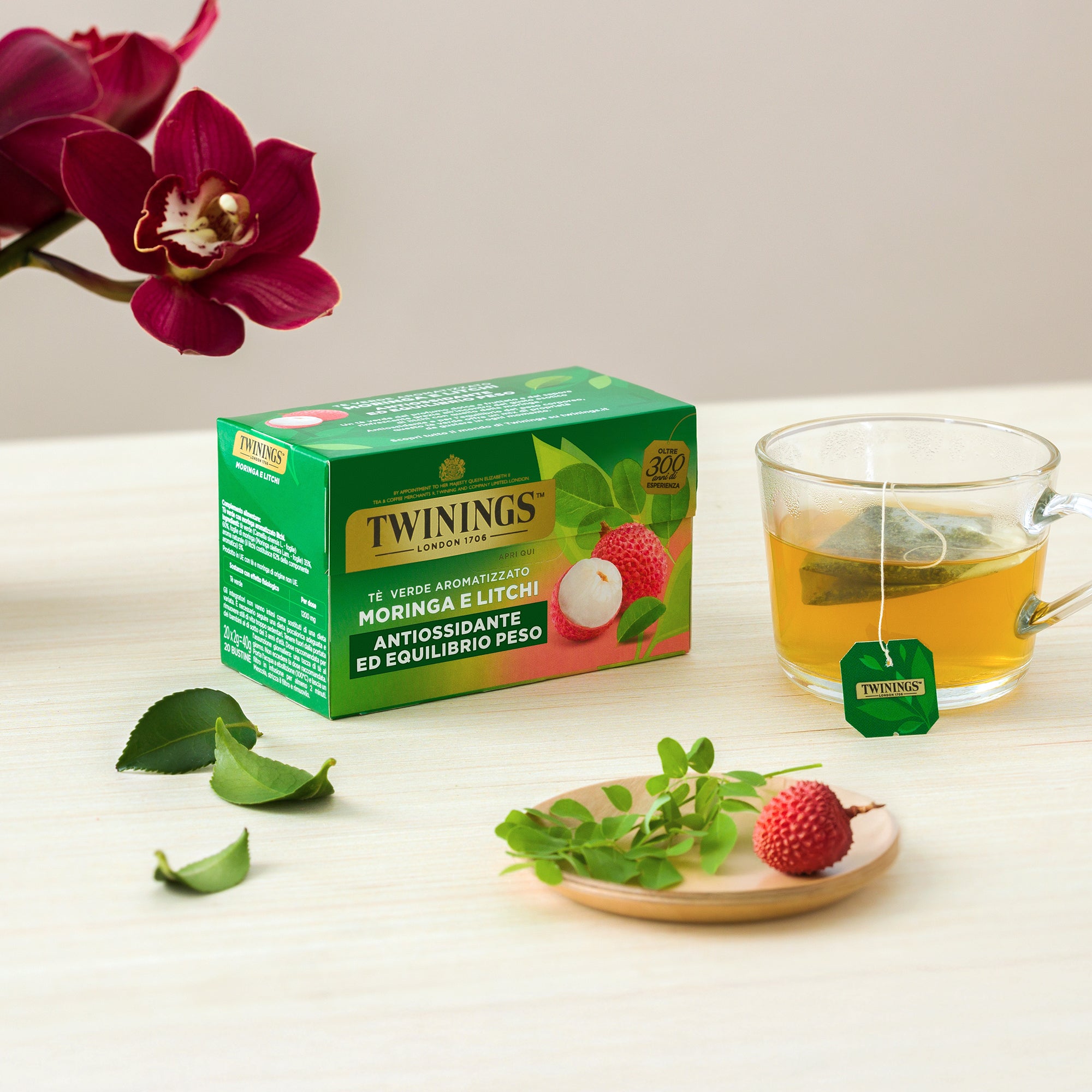 Tè verde aromatizzato <br>Moringa e Litchi